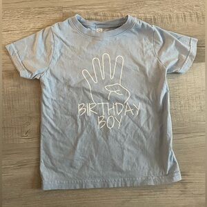 Birthday boy baby blue size 4 short sleeve shirt